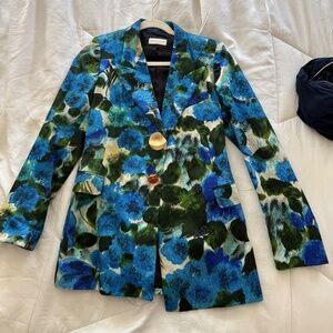 Dries van noten blue floral blazer